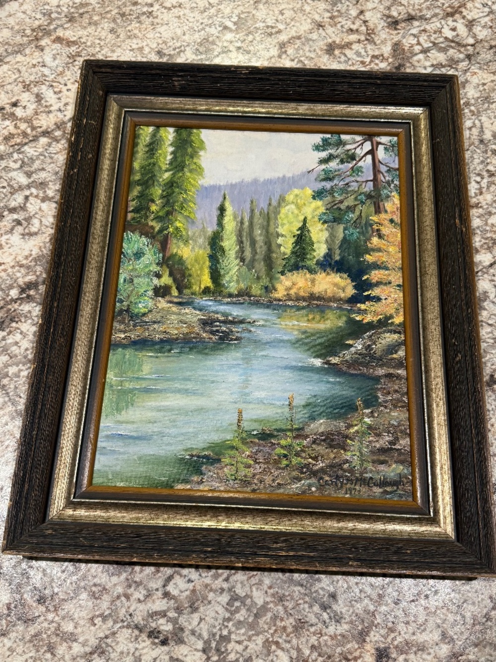 Vintage 1973 Original Oil Painting “Placid Moments” Signed Caryle McCullough Fr